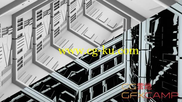 科技感通道穿梭C4D教程 Cinema 4D Kaleidoscope Tunnel Modeling Tutorial的图片1
