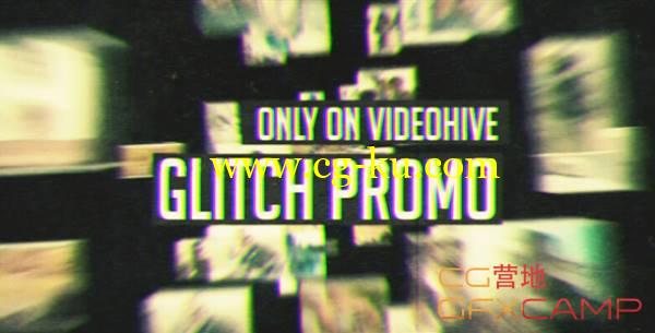 AE模板-信号损坏画面切割动感短片开场 Glitch Promo的图片1