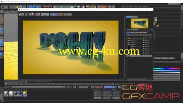 C4D玻璃质感材质渲染教程(含C4D工程文件) Glass Type Rendering in Cinema 4D的图片1