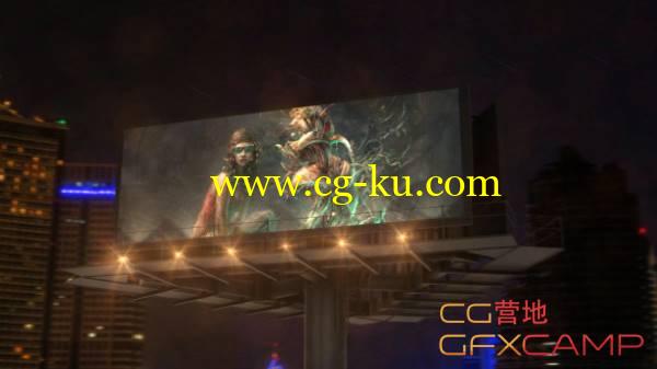 AE模板-时尚广告牌告示牌城市图片视频展示 Billboard In Night City的图片1