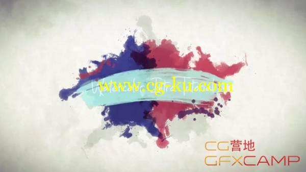 水墨水彩泼洒书写开场展示AE教程 After Effects Creating Animated Watercolor and Paint Elements Intro Tutorial的图片1