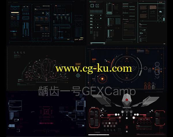 AE模板－炫酷HUD高科技科幻UI指令触控屏幕动画元素 4K的图片1