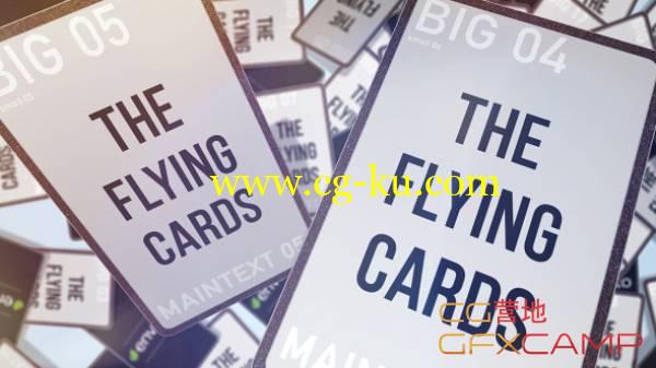 AE模板－散落飘动卡片照片展示 Flying Cards的图片1