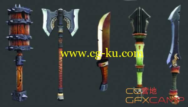 ZBrush游戏武器刀剑设计雕刻教程 Uartsy - Creating Stylized Game Weapons的图片1