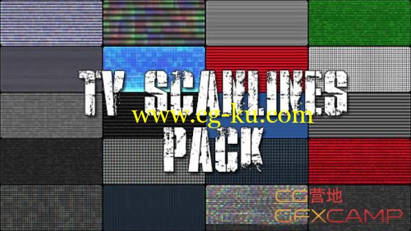 20组电视扫描线噪点雪花叠加高清视频素材 TV Scanlines with Distortion Overlays的图片1