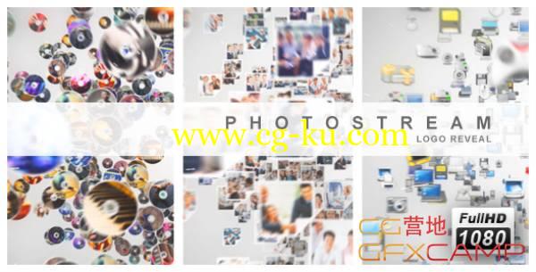 AE模板－图标破碎成图片icon飞出屏幕动画Logo展示 Photo Stream Logo Reveal的图片1