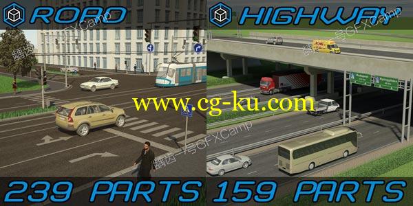 路面公路3D模型 Turbosquid Road & Highway Packs的图片1