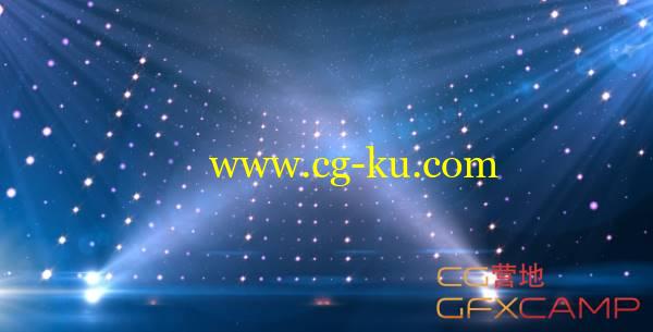 舞台灯光聚光灯粒子大屏幕高清背景视频素材 Blue Revolving Stage的图片1