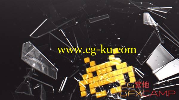 AE模板-玻璃撞击破碎Logo展示 Breaking Glass Logo的图片1