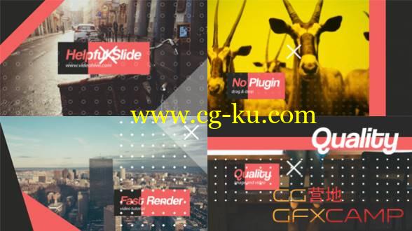 AE模板-时尚点线元素画面风格图片开场 Helpful Slide的图片1