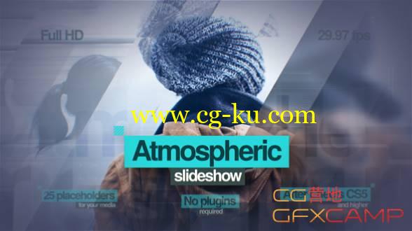 AE模板-三维视差公司企业旅游图片开场片头展示 Atmospheric Slideshow的图片1