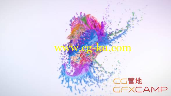 AE模板-彩色液体碰撞泼洒Logo展示 Colorful Splash Logo Reveal的图片1