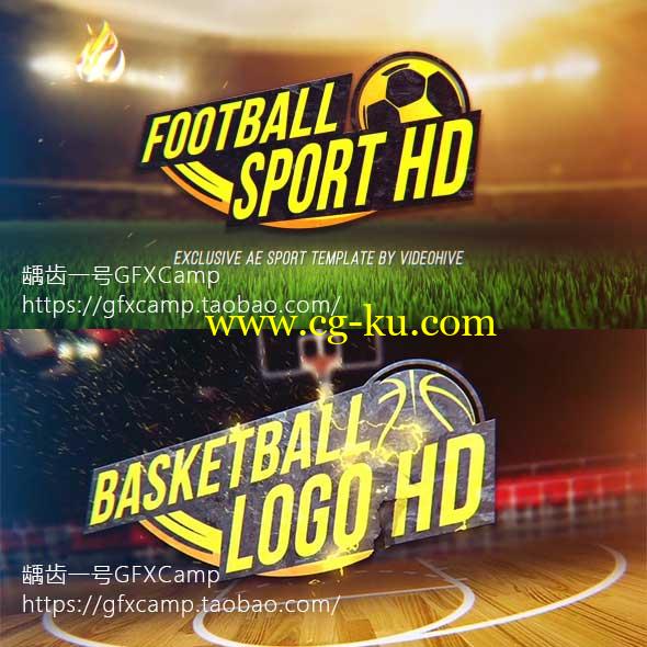 AE模板-足球篮球体育游戏赛事粒子消散能量电流Logo展示的图片1