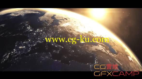 外太空鸟瞰地球太阳升起AE教程 Create an Epic Earth Sunrise in After Effects的图片1