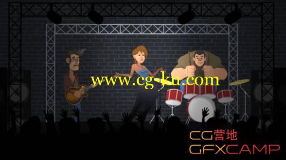 AE模板-卡通动画人物角色演唱会舞台MG动画 Pond5 Music Video Cartoon Clipmaker Tools的图片1