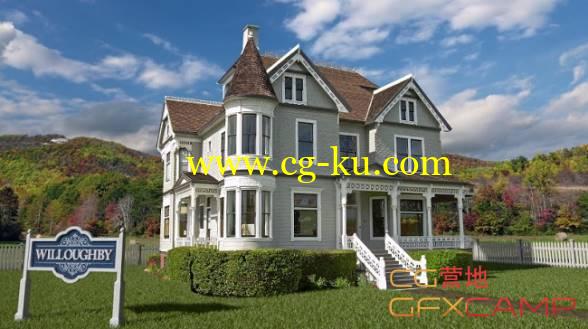 C4D摄像机投射教程 Cineversity – Victorian House Set Extension with Projection Man的图片1