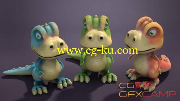 Maya卡通恐龙角色材质贴图教程 SimplyMaya – Burt The Cartoon Dinosaur Vol.2 Texturing的图片1