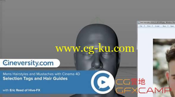 发型胡须毛发制作C4D教程 Cineversity – Mens Hairstyles and Mustaches with Cinema 4D的图片1