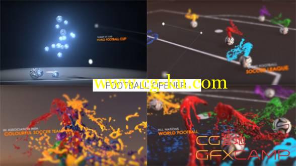 AE模板-彩色液体泼洒创意足球赛事开场 Colourful Football Opener的图片1