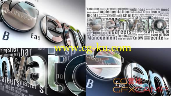 AE模板-表面反射钢铁质感3D文字展示 Simple 3D Logo的图片1