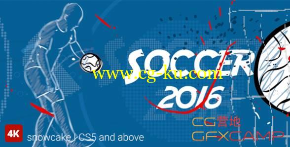AE模板-铅笔手绘路径液体描边动画动感足球体育赛事预告 Soccer Opener 1的图片1