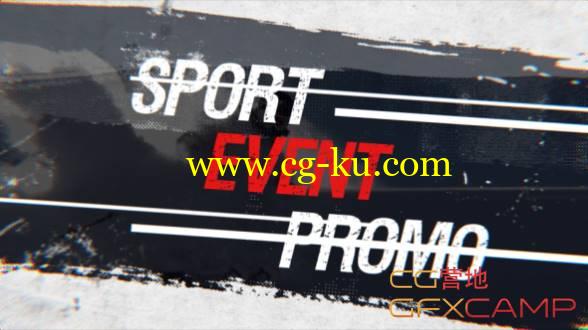 AE模板-污迹笔刷体育动感视频图片开场片头宣传片 Sport Event Promo的图片1