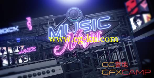 AE模板-麦克风摇滚音乐舞台乐器展示 Music Night V3的图片1