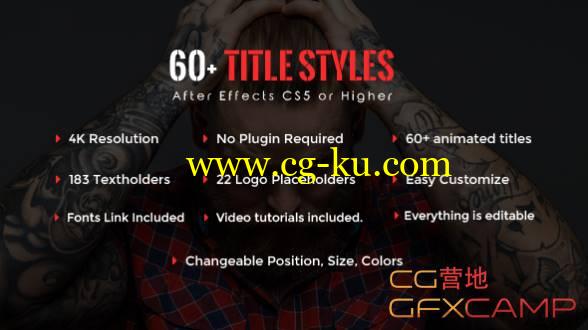 AE模板-60个商务经济简洁文字标题字幕条动画 SixtyPlus - 60 Title Styles的图片1