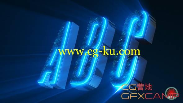 AE模板-E3D霓虹灯时尚炫彩文字展示 Alphabet 3D Neon LED - Abc And Social Media Icons的图片1