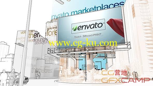 AE模板-素描卡通城市建筑广告牌 Sketch Billboard的图片1
