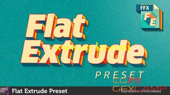 扁平化复古卡通3D文字挤出AE预设 Flat Extrude Preset的图片1