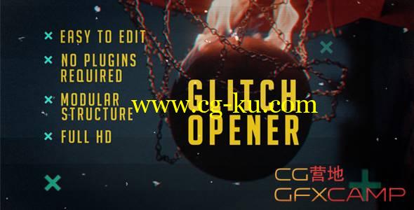 AE模板-信号损坏色彩分离体育动感开场片头 Glitch Opener的图片1