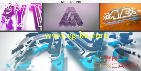 AE模板-三维文字Logo碎片拼贴生长 Logo Construction的图片1