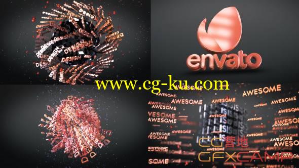 AE模板-E3D文字Logo旋转展示 3D Text Shapes Logo Reveal的图片1