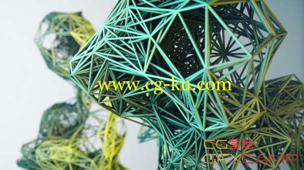 XP粒子模拟线框人物动画C4D教程 Cinema 4D Create Stunning Plexus Geometry X-Particles Tutorial的图片1