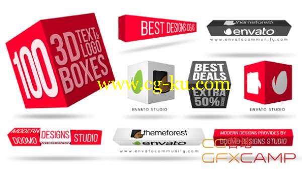 AE模板-3D方块人名字幕条动画 3D Text & Logo Boxes的图片1