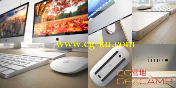 苹果iMac台式电脑套装3D模型 Apple iMac 2015 4k - 5k RETINA with Accessories的图片1