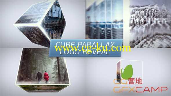 AE模板-三维方块旋转图片Logo展示 Cube Parallax Logo Reveal的图片1