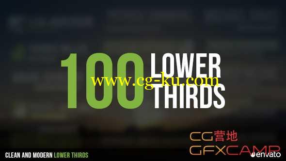 AE模板-100个绿色商务简洁人名字幕条 100 Lower Thirds的图片1