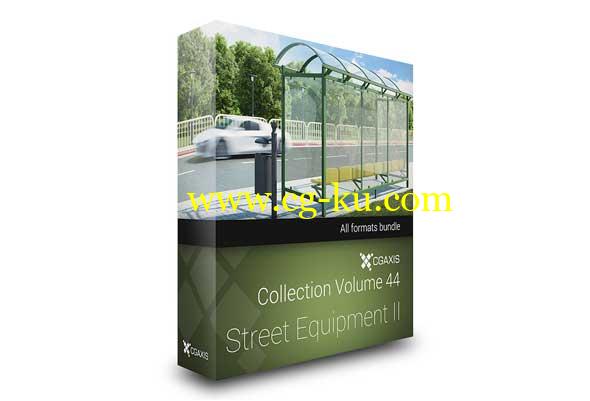 街道公共物品3D模型 CGAxis Models Volume 44 - Street Equipment II的图片1