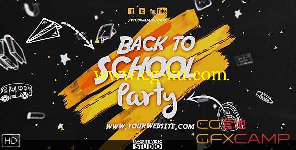 AE模板-手绘铅笔元素学生学校活动片头包装 Back 2 School Event的图片1