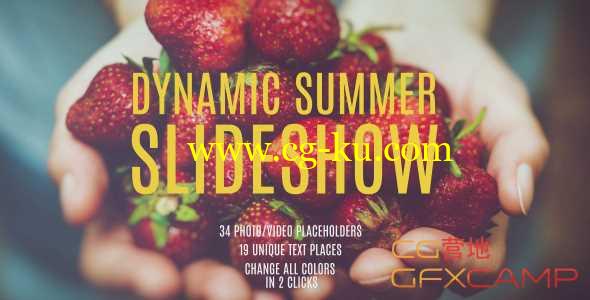 AE模板-动态图片切换活力片头开场 Dynamic Summer Slideshow的图片1