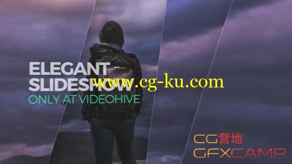 AE模板-图形遮罩滑动幻灯片照片展示 Elegant Slideshow的图片1