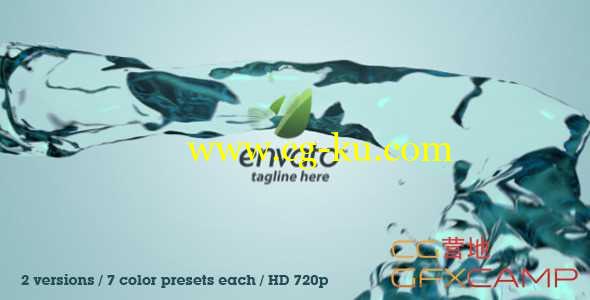 AE模板-液体水流环绕融合Logo展示 The Liquid Bender的图片1