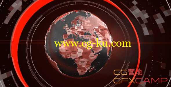 AE模板-科技感地球财经体育栏目包装片头 News opener的图片1