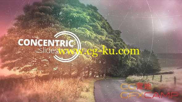 AE模板-科幻线条图片视频开场片头 Concentric Slideshow的图片1