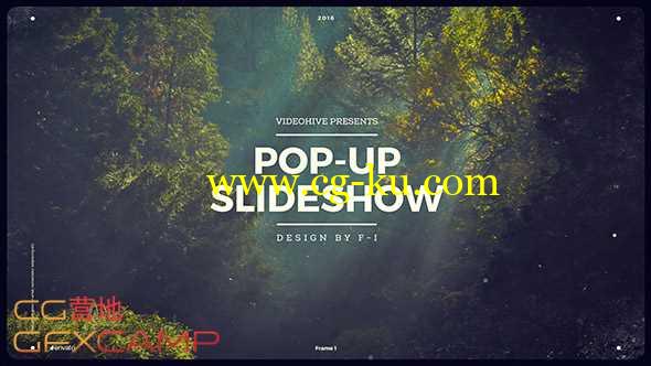 AE模板-折叠翻转图片切换照片展示 Pop-Up Slideshow的图片1