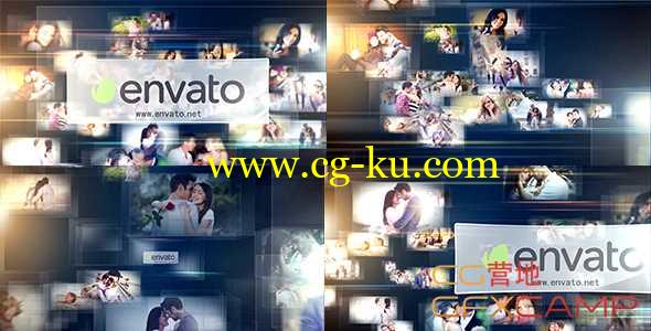 AE模板-线框图片飞入飞出汇聚Logo展示 Multi Photo Logo Reveal 3的图片1