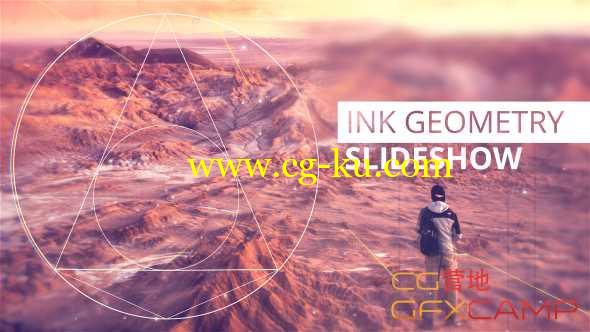 AE模板-水墨遮罩转场三维视差图片展示片头 Ink Geometry Slideshow的图片1