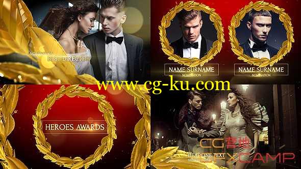 AE模板-最佳男女主角电影人员信息颁奖栏目包装 Heroes Awards的图片1